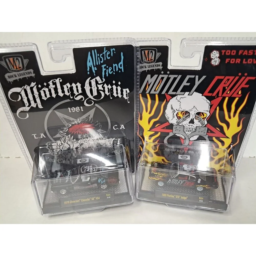 M2 Machines Rock Legends Motley Crue 69 Pontiac GTO Judge & 70 Chevelle Set
